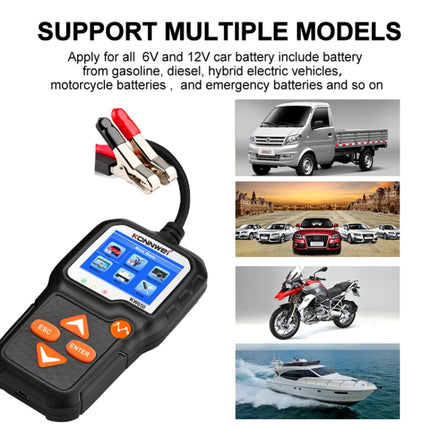 KONNWEI KW650 6V- 12V Car Motorcycle Battery Lawn Mower Detector with 2.4 inch Color Display & Waveform Graph, KW650