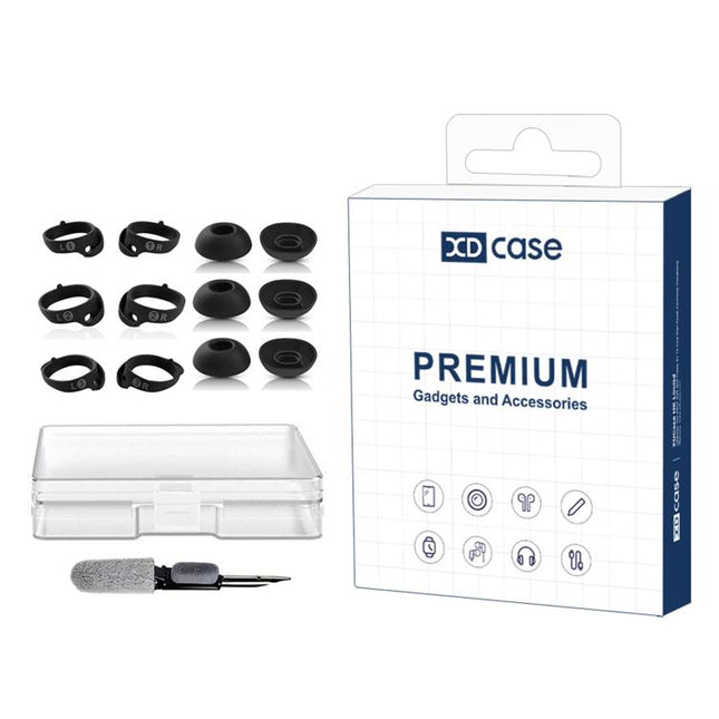 XDcase 6 Pairs Replacement Silicone Ear Tips & Ear Hooks Kit, S/M/L Size, Cleaning Brush Color Random, For Bose QuietComfort Earbuds