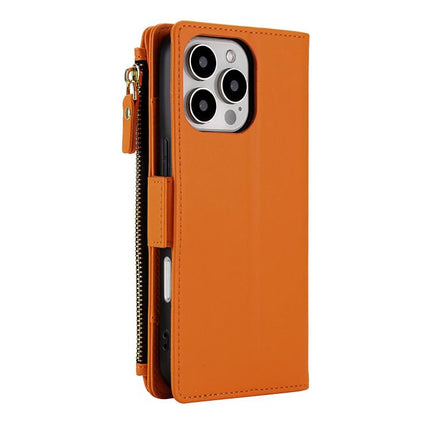 Crossbody Diamond 9 Card Slots Zipper Bag Vegan Leather Phone Case, For iPhone 16 Pro, For iPhone 15 Pro Max, For iPhone 15 Pro