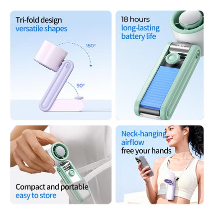 Y30 Portable Mini Tri-Fold Handheld Digital Display Cooling Fan