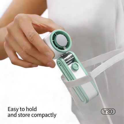 Y30 Portable Mini Tri-Fold Handheld Digital Display Cooling Fan