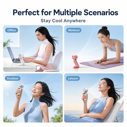 Y38 199-Level Smart Digital Display Sliding Adjustment Mini Tri-Fold Handheld Cooling Fan