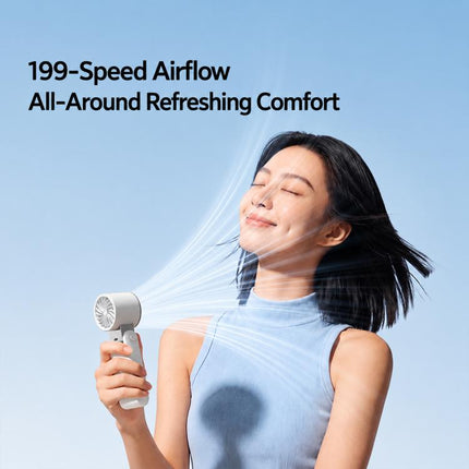 Y38 199-Level Smart Digital Display Sliding Adjustment Mini Tri-Fold Handheld Cooling Fan
