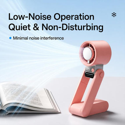 Y38 199-Level Smart Digital Display Sliding Adjustment Mini Tri-Fold Handheld Cooling Fan