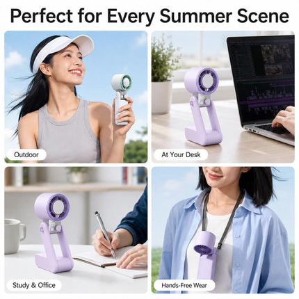 Y39 199-Level Smart Digital Display Knob Adjustable Mini Tri-Fold Handheld Cooling Fan