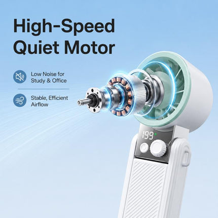 Y39 199-Level Smart Digital Display Knob Adjustable Mini Tri-Fold Handheld Cooling Fan