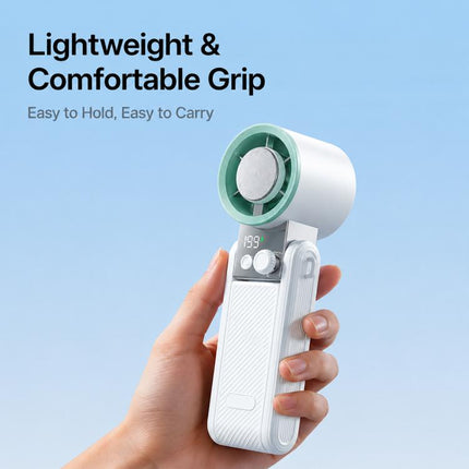 Y39 199-Level Smart Digital Display Knob Adjustable Mini Tri-Fold Handheld Cooling Fan