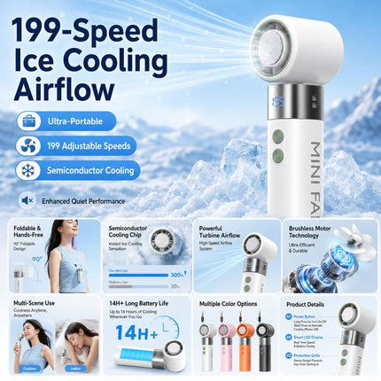 Y41 199 Level Mini Foldable Adjustable Handheld Cooling Fan