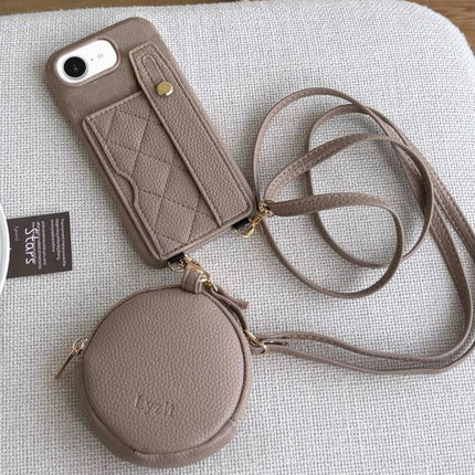 Diamond Pattern Wristband Card Slot PU Phone Case with Small Wallet, For iPhone 17 Pro, For iPhone 17
