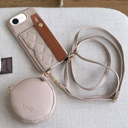 Diamond Pattern Wristband Card Slot PU Phone Case with Small Wallet, For iPhone 17 Pro, For iPhone 17