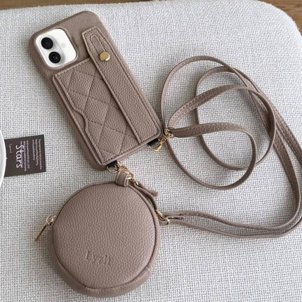 Diamond Pattern Wristband Card Slot PU Phone Case with Small Wallet, For iPhone 17 Pro, For iPhone 17