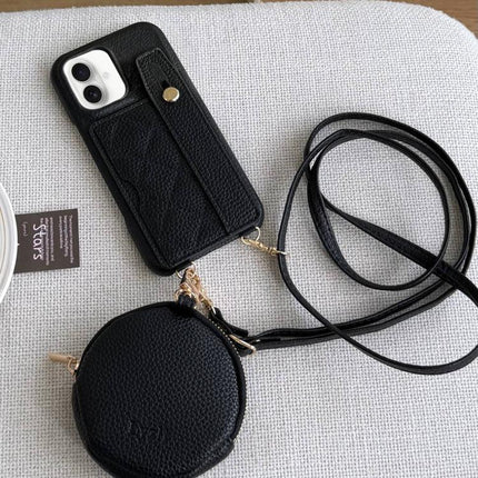Diamond Pattern Wristband Card Slot PU Phone Case with Small Wallet, For iPhone 17 Pro, For iPhone 17
