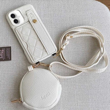 Diamond Pattern Wristband Card Slot PU Phone Case with Small Wallet, For iPhone 17 Pro, For iPhone 17