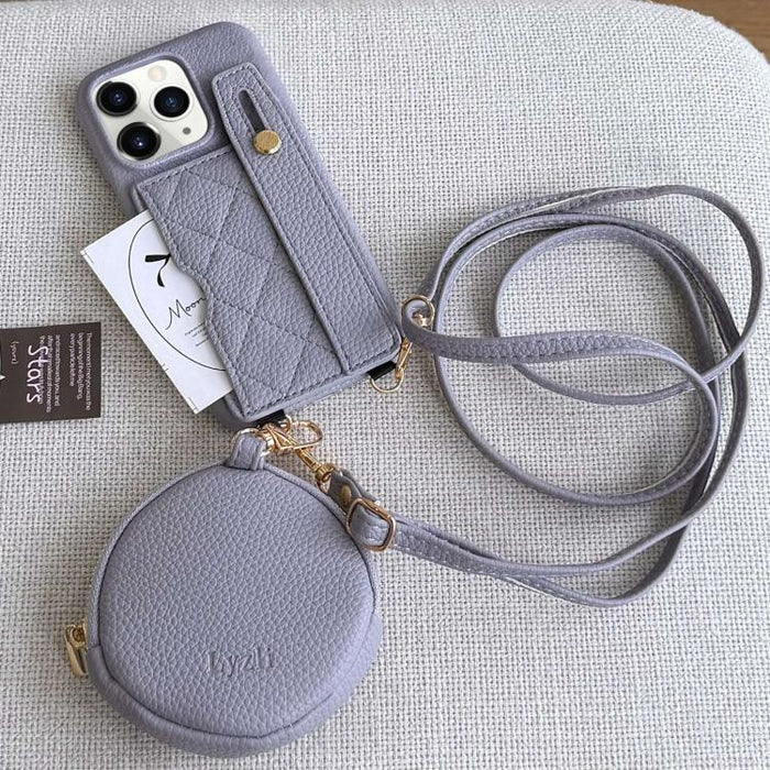 Diamond Pattern Wristband Card Slot PU Phone Case with Small Wallet, For iPhone 11 Pro