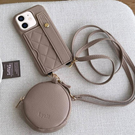 Diamond Pattern Wristband Card Slot PU Phone Case with Small Wallet, For iPhone 11 Pro Max, For iPhone 11