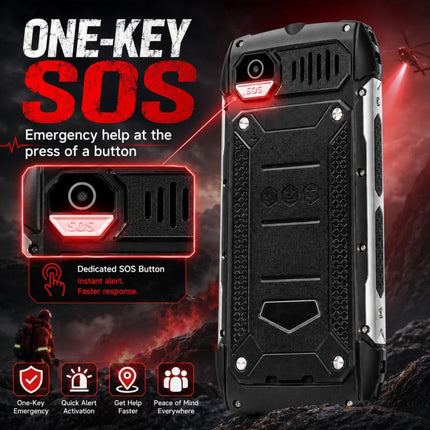 HP288 IP68 Rugged Phone, 2.8 inch, 4000mAh Battery, Network: 2G, BT, FM, SOS, Torch, Russian Keyboard, EU Plug, US Plug, UK Plug, AU Plug