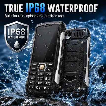 HP288 IP68 Rugged Phone, 2.8 inch, 4000mAh Battery, Network: 2G, BT, FM, SOS, Torch, Russian Keyboard, EU Plug, US Plug, UK Plug, AU Plug