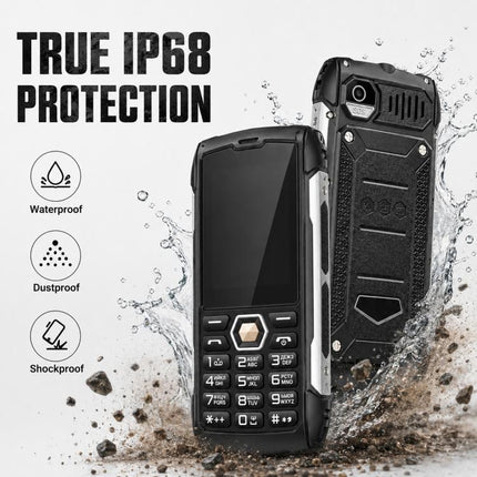 HP288 IP68 Rugged Phone, 2.8 inch, 4000mAh Battery, Network: 2G, BT, FM, SOS, Torch, Russian Keyboard, EU Plug, US Plug, UK Plug, AU Plug