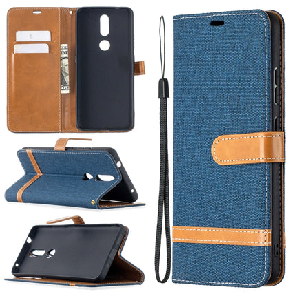 Color Matching Denim Texture Leather Case with Holder & Card Slots & Wallet & Lanyard, For Nokia 2.4, For Nokia 3.4