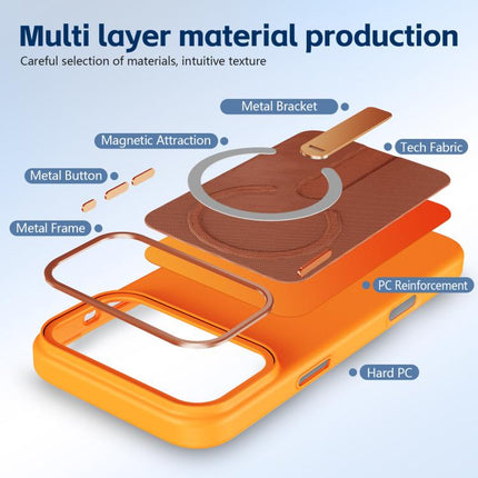 Tech Fabric Rotating Stand Magnetic Phone Case, For iPhone 17e / 16e, For iPhone 17 Pro Max, For iPhone 17 Pro