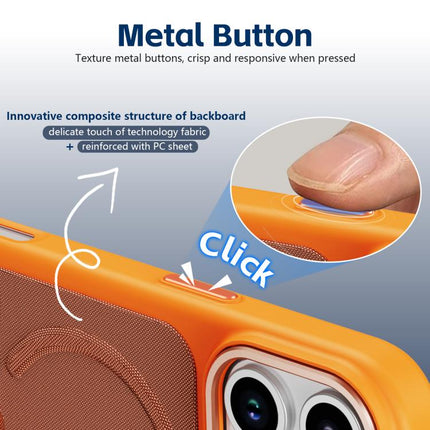 Tech Fabric Rotating Stand Magnetic Phone Case, For iPhone 17e / 16e, For iPhone 17 Pro Max, For iPhone 17 Pro