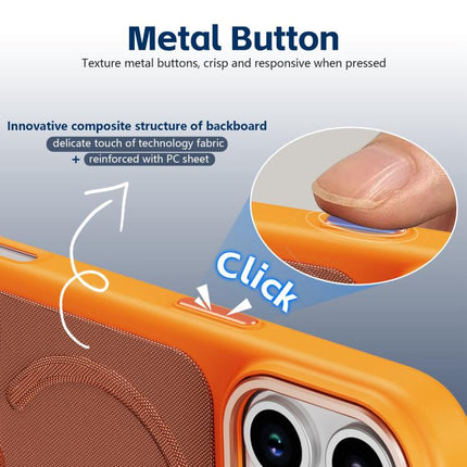 Tech Fabric Rotating Stand Magnetic Phone Case, For iPhone 17e / 16e, For iPhone 17 Pro Max, For iPhone 17 Pro