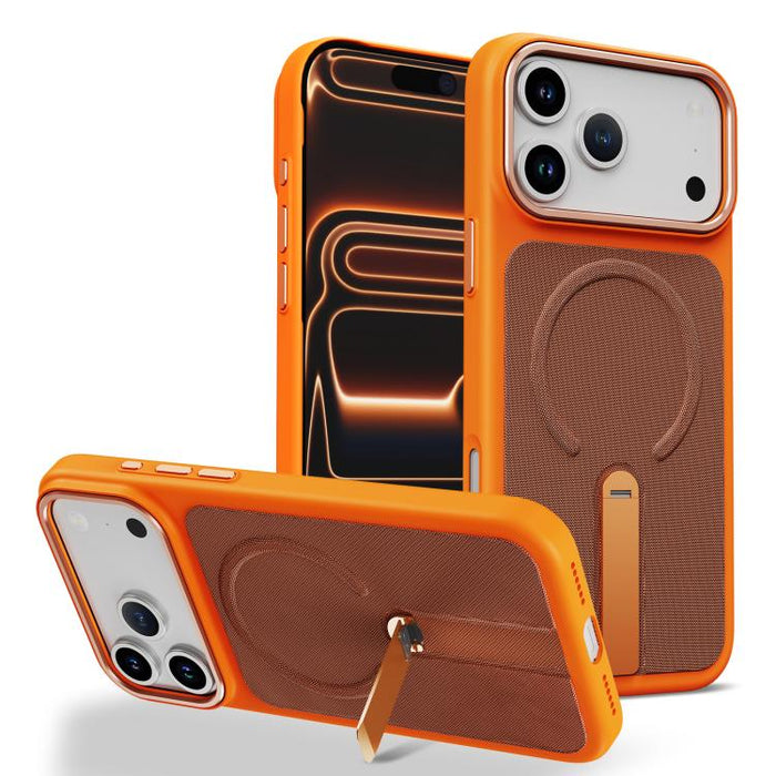 Tech Fabric Rotating Stand Magnetic Phone Case, For iPhone 17e / 16e, For iPhone 17 Pro Max, For iPhone 17 Pro