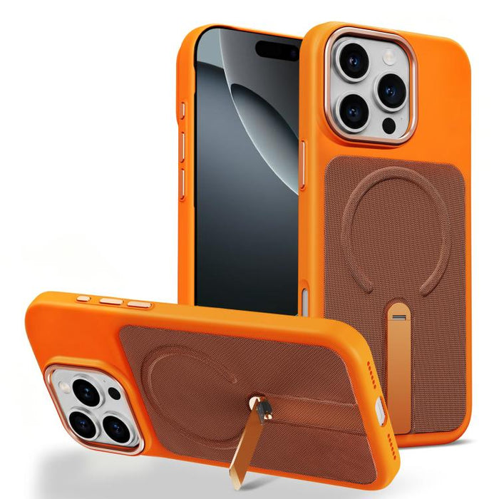 Tech Fabric Rotating Stand Magnetic Phone Case, For iPhone 16 Pro, For iPhone 16 Plus, For iPhone 16