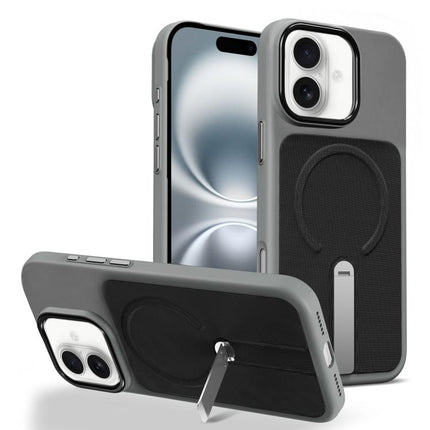 Tech Fabric Rotating Stand Magnetic Phone Case, For iPhone 16 Pro, For iPhone 16 Plus, For iPhone 16