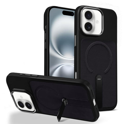 Tech Fabric Rotating Stand Magnetic Phone Case, For iPhone 16 Pro, For iPhone 16 Plus, For iPhone 16