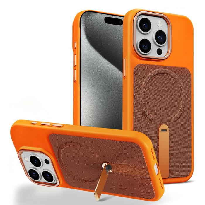 Tech Fabric Rotating Stand Magnetic Phone Case, For iPhone 15 Pro Max, For iPhone 15 Pro, For iPhone 15 Plus