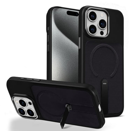 Tech Fabric Rotating Stand Magnetic Phone Case, For iPhone 15 Pro Max, For iPhone 15 Pro, For iPhone 15 Plus