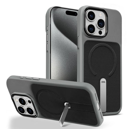 Tech Fabric Rotating Stand Magnetic Phone Case, For iPhone 15 Pro Max, For iPhone 15 Pro, For iPhone 15 Plus