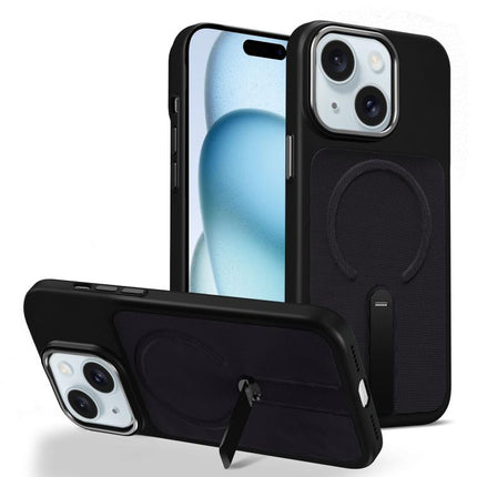 Tech Fabric Rotating Stand Magnetic Phone Case, For iPhone 15 Pro Max, For iPhone 15 Pro, For iPhone 15 Plus