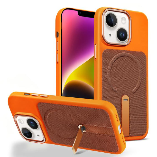 Tech Fabric Rotating Stand Magnetic Phone Case, For iPhone 15, For iPhone 14 Plus, For iPhone 14