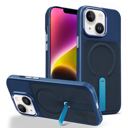 Tech Fabric Rotating Stand Magnetic Phone Case, For iPhone 15, For iPhone 14 Plus, For iPhone 14