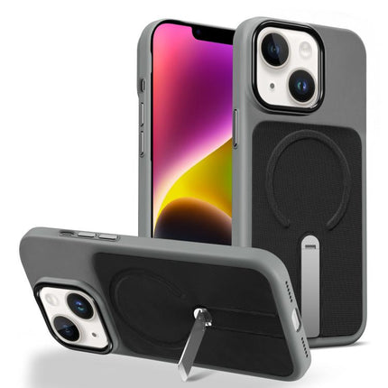 Tech Fabric Rotating Stand Magnetic Phone Case, For iPhone 15, For iPhone 14 Plus, For iPhone 14