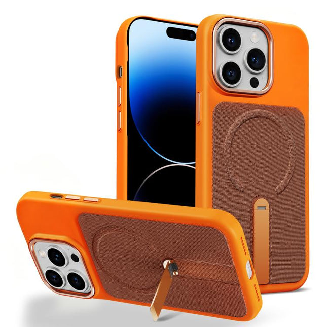 Tech Fabric Rotating Stand Magnetic Phone Case, For iPhone 14 Pro, For iPhone 14 Pro Max, For iPhone 13 Pro Max