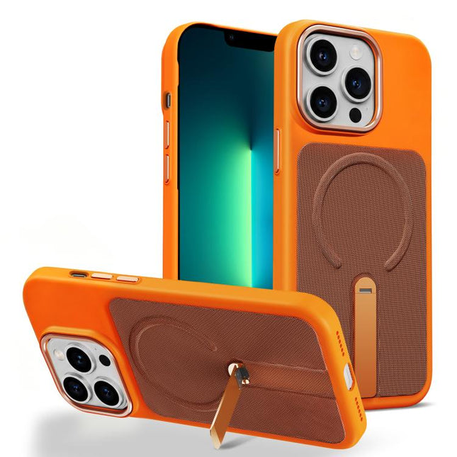 Tech Fabric Rotating Stand Magnetic Phone Case, For iPhone 14 Pro, For iPhone 14 Pro Max, For iPhone 13 Pro Max