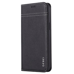 GEBEI Horizontale Klappschutzhülle aus genarbtem Leder mit Halterung und Kartenfächern, für iPhone 12 mini, für iPhone 12 / 12 Pro, für iPhone 12 Pro Max