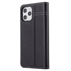GEBEI Horizontale Klappschutzhülle aus genarbtem Leder mit Halterung und Kartenfächern, für iPhone 12 mini, für iPhone 12 / 12 Pro, für iPhone 12 Pro Max
