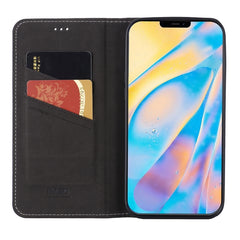 GEBEI Horizontale Klappschutzhülle aus genarbtem Leder mit Halterung und Kartenfächern, für iPhone 12 mini, für iPhone 12 / 12 Pro, für iPhone 12 Pro Max
