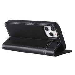 GEBEI Horizontale Klappschutzhülle aus genarbtem Leder mit Halterung und Kartenfächern, für iPhone 12 mini, für iPhone 12 / 12 Pro, für iPhone 12 Pro Max
