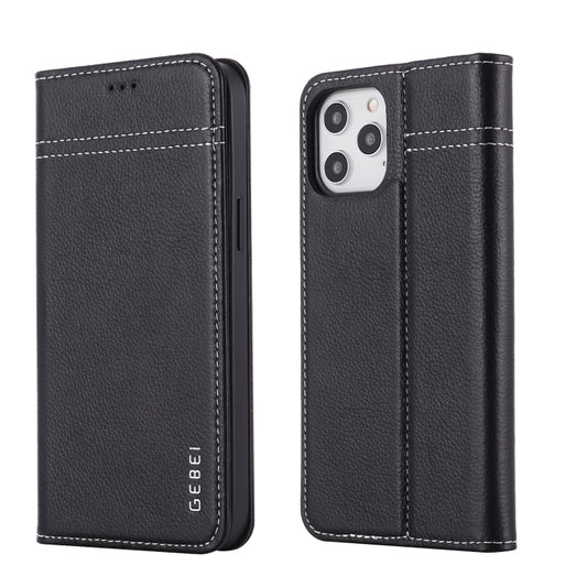 GEBEI Horizontale Klappschutzhülle aus genarbtem Leder mit Halterung und Kartenfächern, für iPhone 12 mini, für iPhone 12 / 12 Pro, für iPhone 12 Pro Max