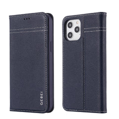 GEBEI Horizontale Klappschutzhülle aus genarbtem Leder mit Halterung und Kartenfächern, für iPhone 12 mini, für iPhone 12 / 12 Pro, für iPhone 12 Pro Max
