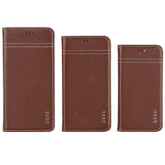 GEBEI Top-grain Leather Horizontal Flip Protective Case with Holder & Card Slots, For iPhone 12 mini, For iPhone 12 / 12 Pro, For iPhone 12 Pro Max