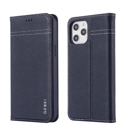 GEBEI Top-grain Leather Horizontal Flip Protective Case with Holder & Card Slots, For iPhone 12 / 12 Pro, For iPhone 12 Pro Max