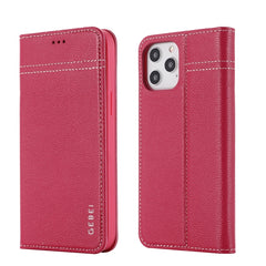 GEBEI Horizontale Klappschutzhülle aus genarbtem Leder mit Halterung und Kartenfächern, für iPhone 12 mini, für iPhone 12 / 12 Pro, für iPhone 12 Pro Max