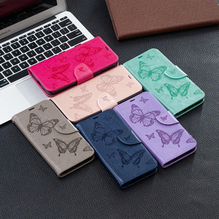 Two Butterflies Embossing Pattern Horizontal Flip Leather Case with Holder & Card Slot & Wallet & Lanyard, For Xiaomi Mi 10T 5G, For Xiaomi Mi 10T Lite 5G, For Xiaomi Poco X3, For Nokia 2.4
