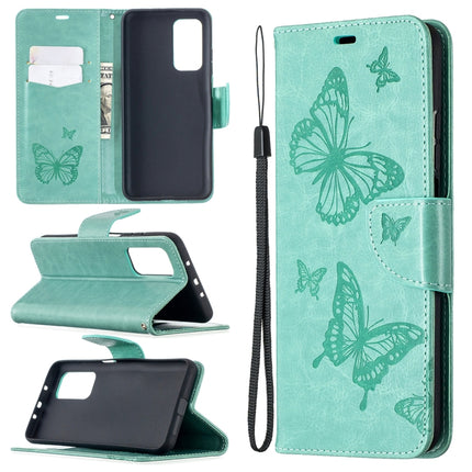 Two Butterflies Embossing Pattern Horizontal Flip Leather Case with Holder & Card Slot & Wallet & Lanyard, For Xiaomi Mi 10T 5G, For Xiaomi Mi 10T Lite 5G, For Xiaomi Poco X3, For Nokia 2.4